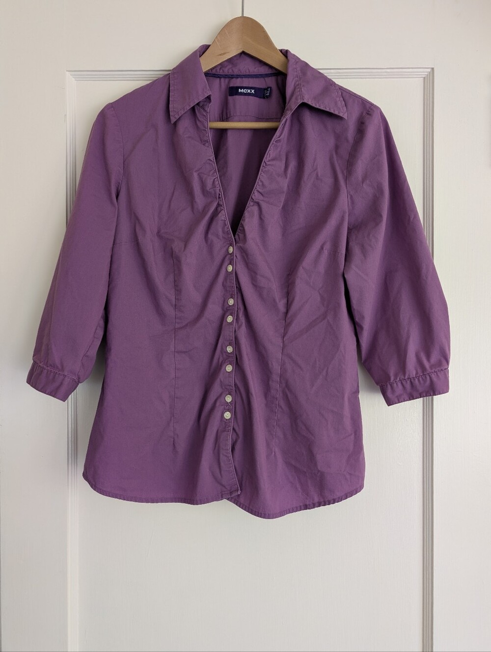 Mexx Women's Purple Button-Front Shirt Size 10